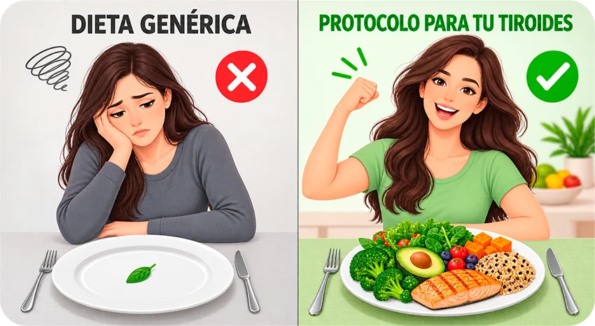 Dieta genérica vs protocolo para tu tiroides